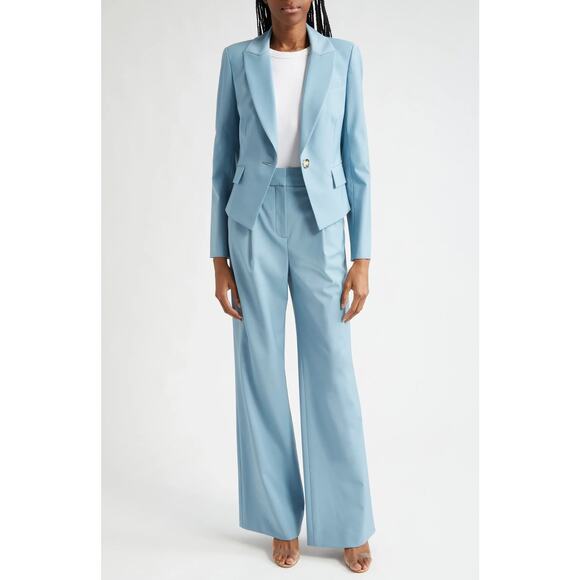 VERONICA BEARD Robinne Stretch Virgin Wool Blend Blue Pants - Picture 3 of 15